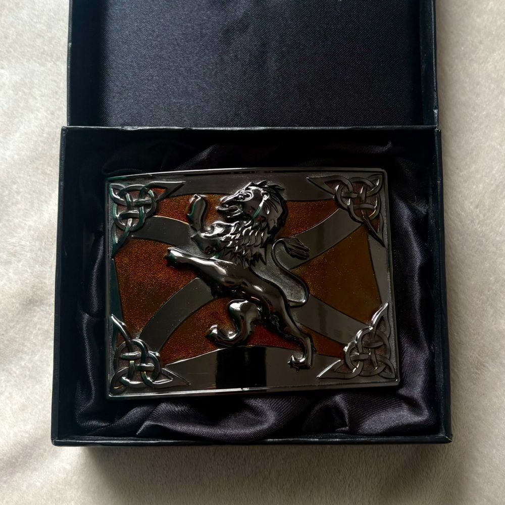 Rampant Lion Saltire Belt Buckle
